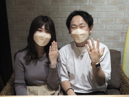お店の雰囲気もあたたかく、指輪のデザインと店員さんの接客も素敵で、仕上がりもとっても満足です！素敵な指輪に出会えました♡