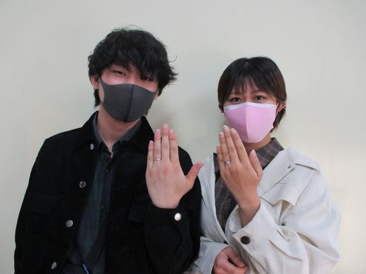 結婚指輪・婚約指輪でお世話になりました。予算や好みから何時間も相談に乗って頂き本当に納得する指輪を決めることが出来ました。