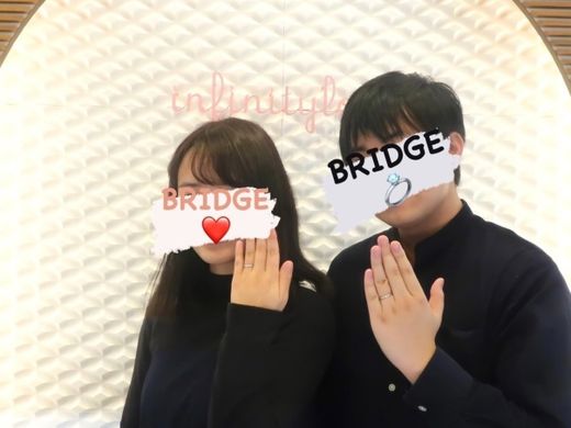 ペア感のあるお洒落で可愛い結婚指輪にしました♪