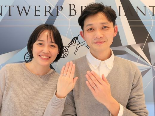 ダイヤモンドアレンジで、二人だけの特別感のあるデザインになりました！