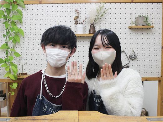 凛とした輝きを纏った、プラチナの手作り結婚指輪