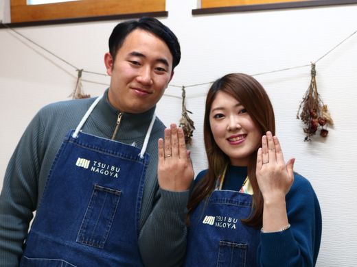 マットとツヤの対比が美しいご結婚指輪