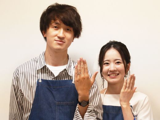 叩いたところが模様になる、手作りで楽しい槌目の結婚指輪