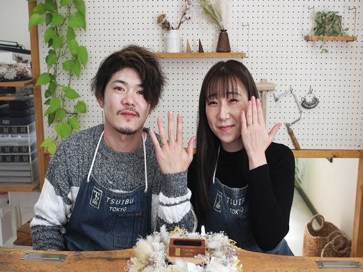 模様ひとつひとつが思い出の証に。槌目の手作り結婚指輪