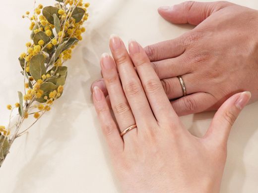 お互いが好きなカラーゴールドで手作りする結婚指輪