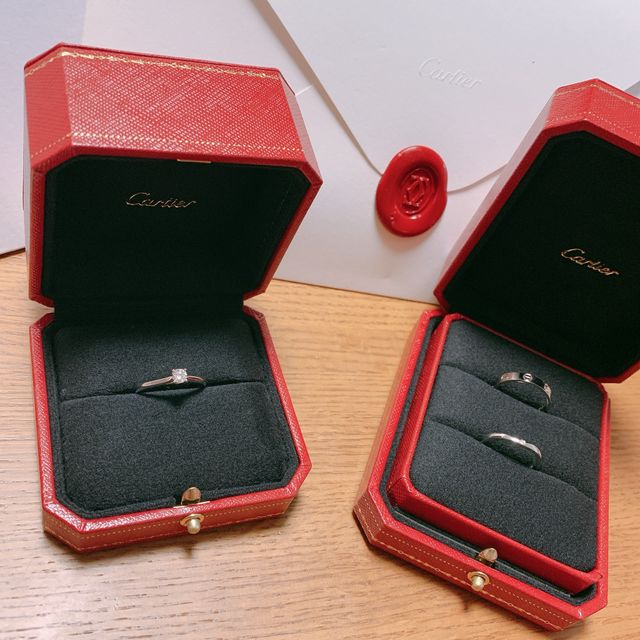 【カルティエ(Cartier)の口コミ】 高校生の頃から「結婚指輪はCartier」だと決めていました。赤い箱に憧れが…