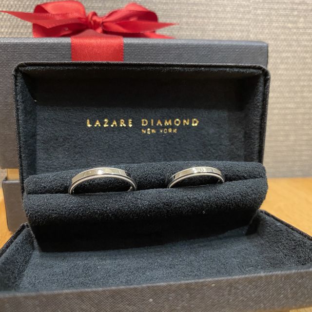 【ラザール ダイヤモンド(LAZARE DIAMOND)の口コミ】 ペア感を大切にしていて2人で悩んだ末気に入ったものが同じだったので決め…