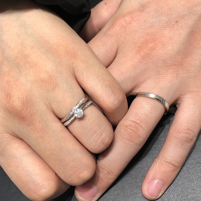 【4℃ BRIDAL(ヨンドシーブライダル)の口コミ】 婚約指輪でいただいたものが、せっかく彼が選んだお店なので結婚指輪も同…