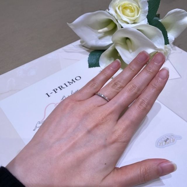 【アイプリモ(I-PRIMO)の口コミ】 絶対に妥協したくなかったので、100本以上の指輪を見てきたなかで自分のこ…