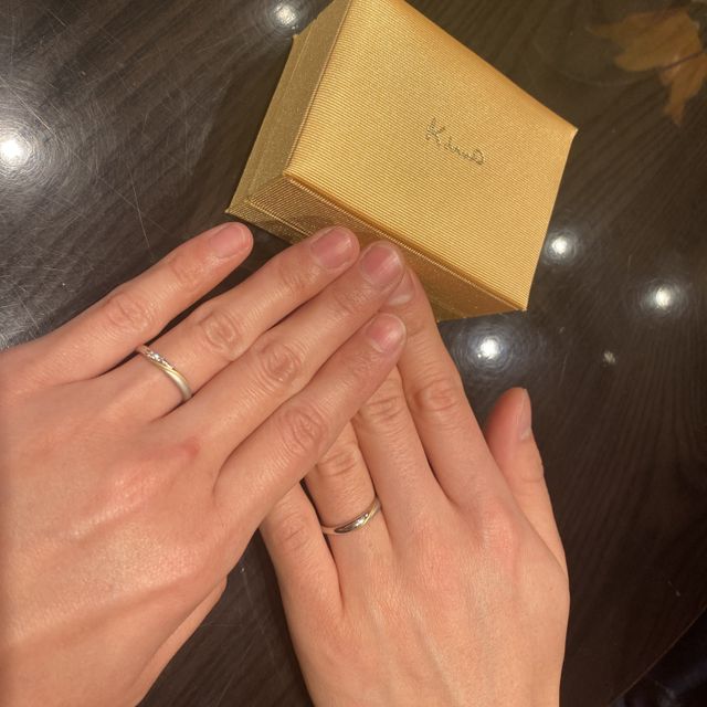【ケイウノ ブライダル(K.UNO BRIDAL)の口コミ】 自分たちらしさを出せる指輪にしたかったのと、ぱっと見でお揃い感がわか…