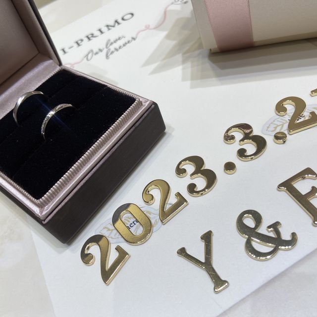 【アイプリモ(I-PRIMO)の口コミ】 婚約指輪はなしにしたので、結婚指輪はダイヤが着いてるものを希望してま…