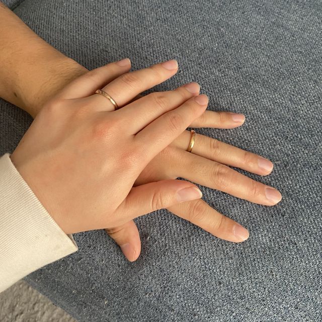 【ケイウノ ブライダル(K.UNO BRIDAL)の口コミ】 シェアという指輪にした理由は、自分たちが好きな色を決められたことです…