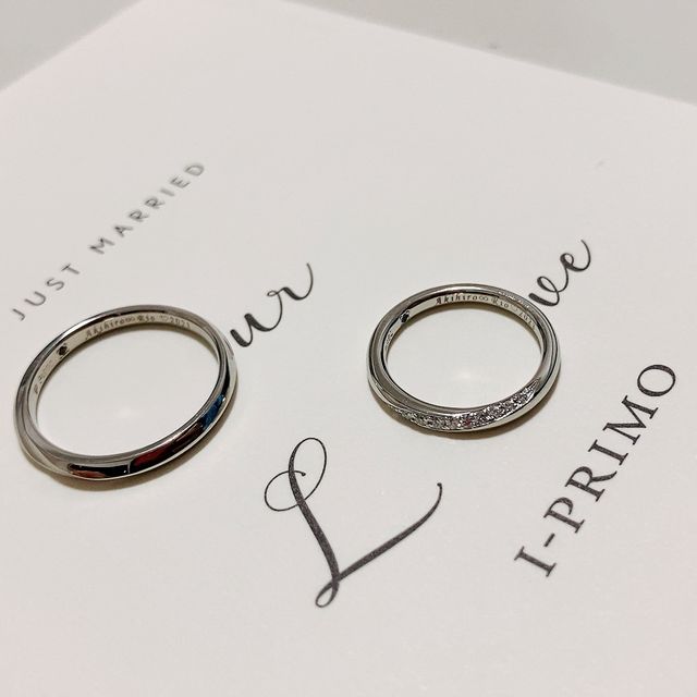 【アイプリモ(I-PRIMO)の口コミ】 どこよりもプラチナと15個並んだダイヤがキラキラ輝いているのが印象的で…