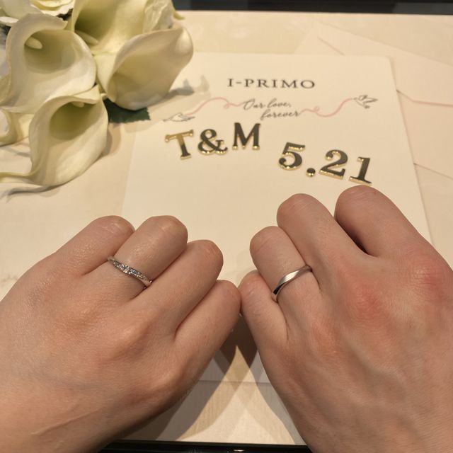 【アイプリモ(I-PRIMO)の口コミ】 指輪のデザインは一目惚れです。担当の方に似合っている形などを診断して…