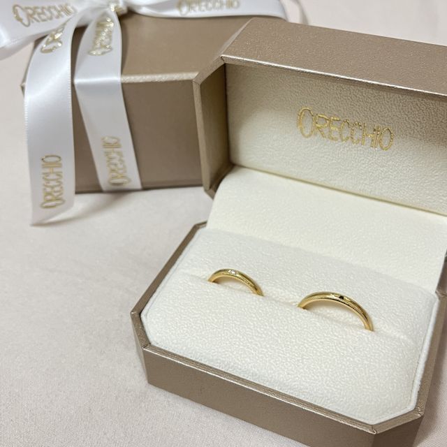 【ORECCHIO(オレッキオ)の口コミ】 他にないデザインでゴールドの肌馴染みと普段使いのファッションリングと…