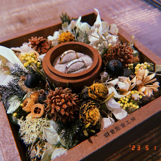 【鎌倉彫金工房の口コミ】 2人で何かリンクする所が欲しかったので、素材はそれぞれのイメージや肌の…