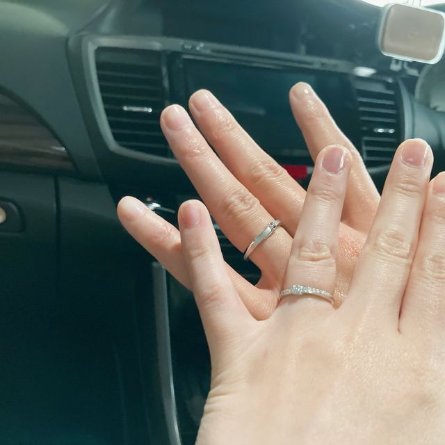 【エクセルコダイヤモンド(EXELCO DIAMOND)の口コミ】 お揃いのデザインで、人気が高すぎず他と被りにくいのが1番のポイントです…