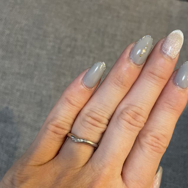 【アイプリモ(I-PRIMO)の口コミ】 夫が選んでくれたデザインがとてもお気に入りです！
わたしはVの字の指輪…