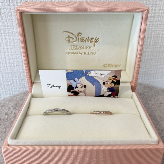 【ケイウノ ブライダル(K.UNO BRIDAL)の口コミ】 ミッキーが好きなのでどうしてもミッキーの結婚指輪にしたく、いろんな指…