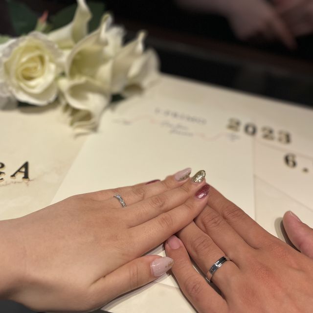 【アイプリモ(I-PRIMO)の口コミ】 デザインやお店の方がとても親身になっていただいて2人ともお気に入りの指…