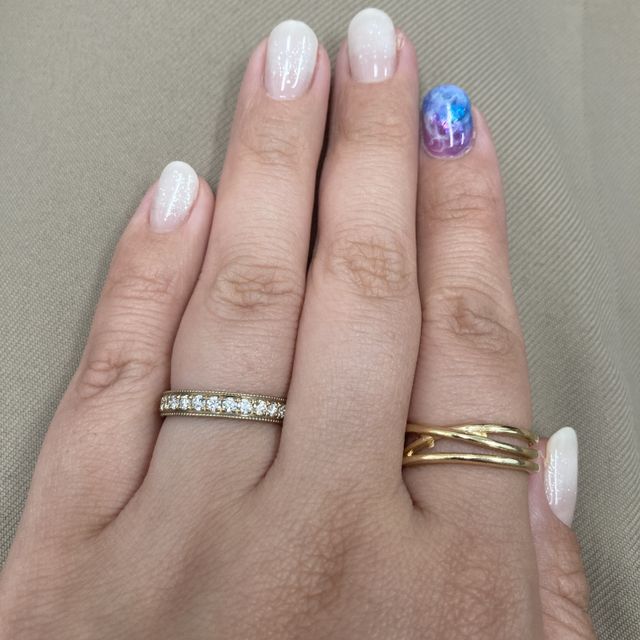 【TANZO.(鍛造指輪)の口コミ】 こだわりポイントとして、ミル打ちのデザインでサイズ直しが可能であるこ…