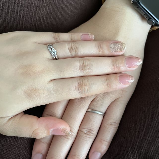 【4℃ BRIDAL(ヨンドシーブライダル)の口コミ】 元々婚約指輪も同じブランドで購入はしていたので、ここで買おうと決めて…