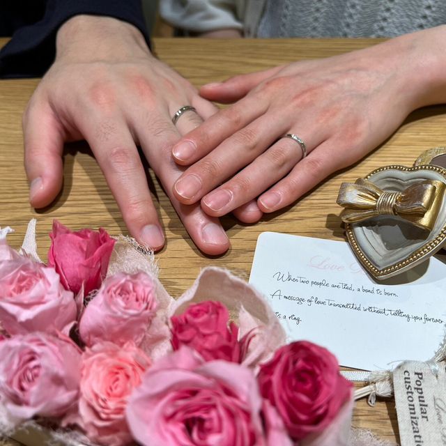 【Love Bond(ラブボンド)の口コミ】 ①男性のリングは【とにかくシンプル】なものがよかったこと、②女性のリン…