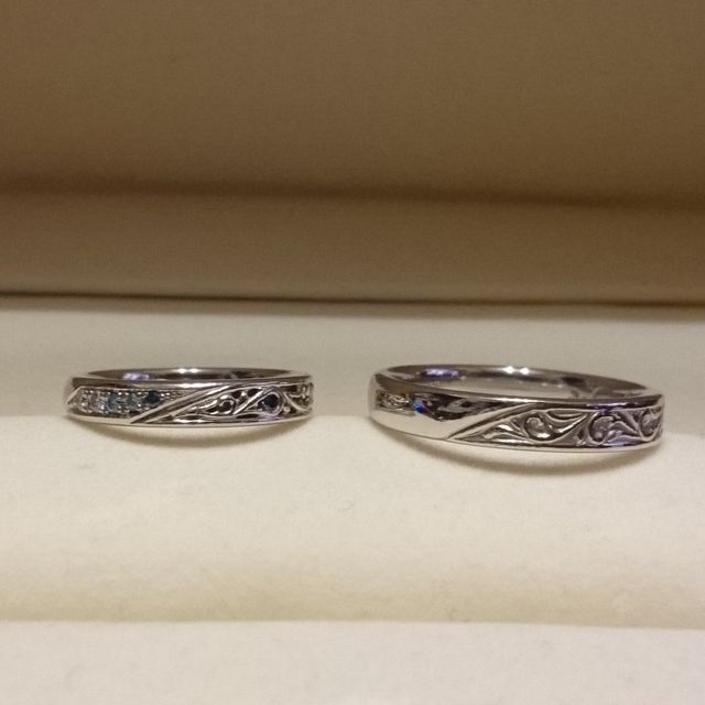 【ケイウノ ブライダル(K.UNO BRIDAL)の口コミ】 婚約指輪をこちらで購入しており、結婚指輪もフルオーダーで作りたかった…