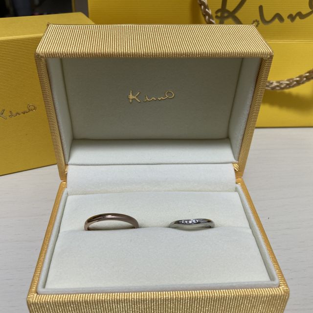 【ケイウノ ブライダル(K.UNO BRIDAL)の口コミ】 DIYで、私が彼の指輪を、彼が私の指輪を作りあったのでとても愛着のある指…