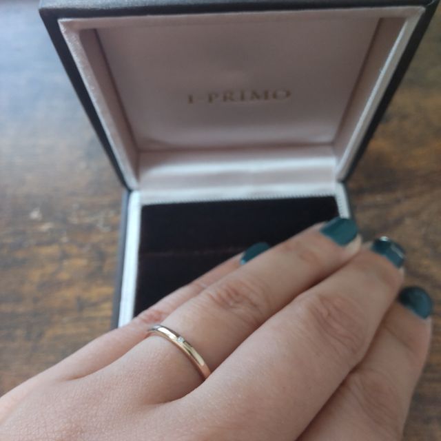 【アイプリモ(I-PRIMO)の口コミ】 今まで指輪をする週間がなかったので、違和感なく常時身に付けれるシンプ…