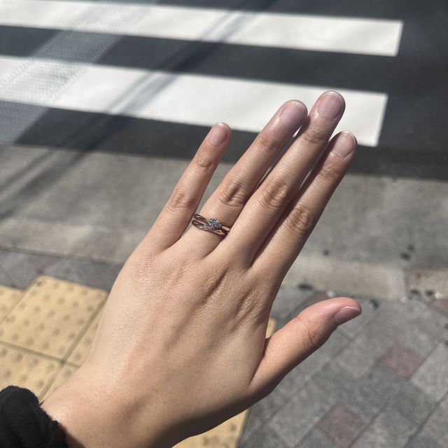 【アイプリモ(I-PRIMO)の口コミ】 指診断で着け心地の良い指輪が見つかり、派手すぎず輝きを放つ指輪に出会…