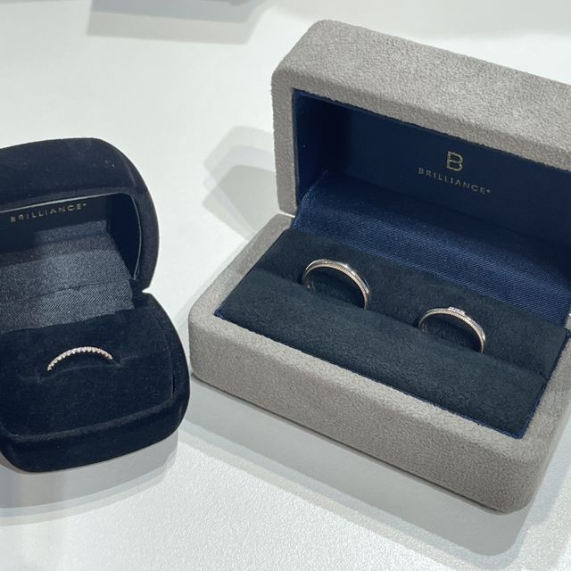 【BRILLIANCE+(ブリリアンスプラス)の口コミ】 まずは。指輪のデザインが私たち好みだったことが一番大きな要因かと思い…