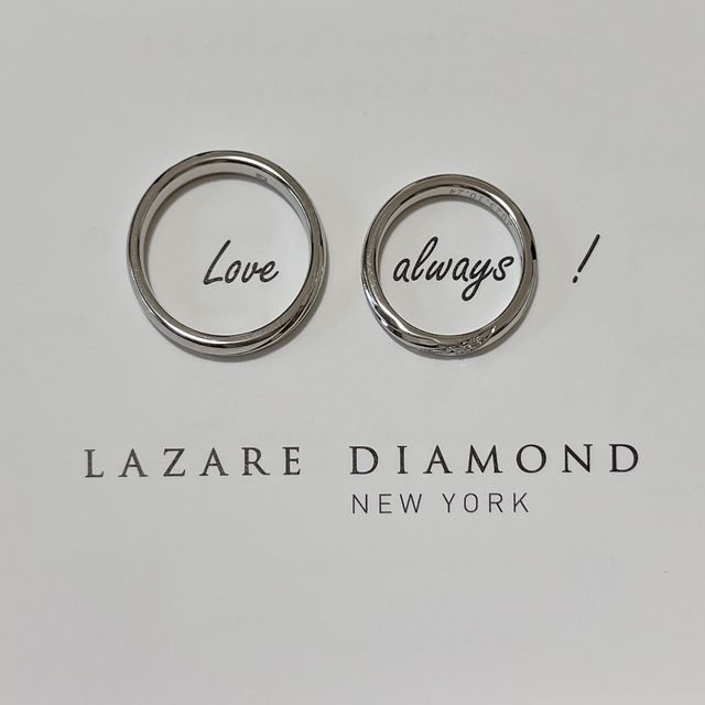 【ラザール ダイヤモンド(LAZARE DIAMOND)の口コミ】 彼から婚約指輪をラザールでもらいました。結婚指輪も同じブランドで揃え…