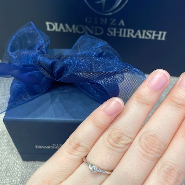 【銀座ダイヤモンドシライシの口コミ】 ダイヤモンドのクオリティ、内側のカットが工夫されており付け心地がとて…