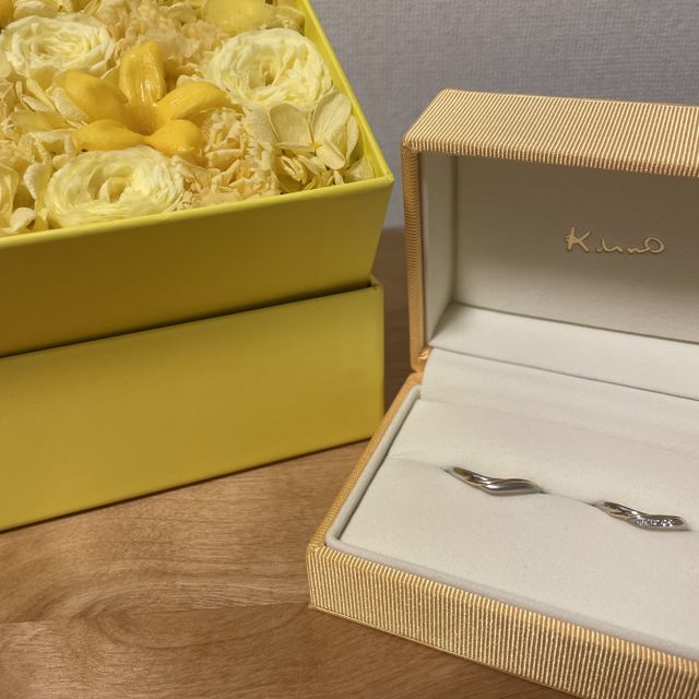 【ケイウノ ブライダル(K.UNO BRIDAL)の口コミ】 内側の刻印を話を聞いた上でオリジナルにしてくださったこと。目の前でデ…