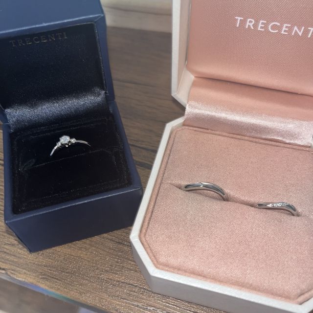 【TRECENTI(トレセンテ)の口コミ】 シンプルだけどプロポーズの際に夫が選んでくれたダイヤモンドがキラキラ…