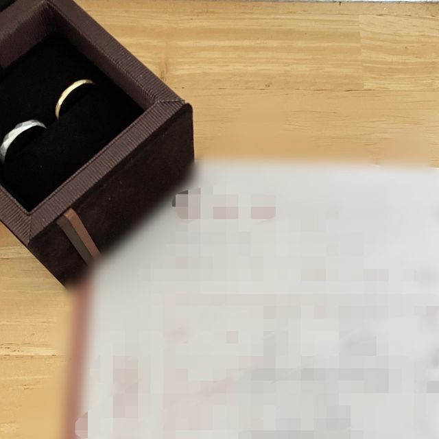 【PAVEO CHOCOLAT(パヴェオショコラ)の口コミ】 素材が素敵でこれを選びました。実際見てみてもシンプルで２つリングが並…