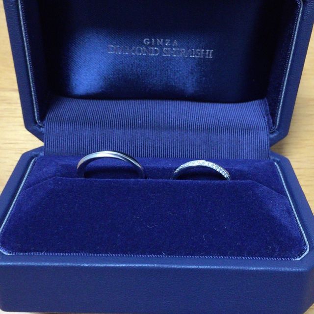 【銀座ダイヤモンドシライシの口コミ】 キラキラしていて綺麗なところ。新婦のウェーブにダイヤモンドがはいって…