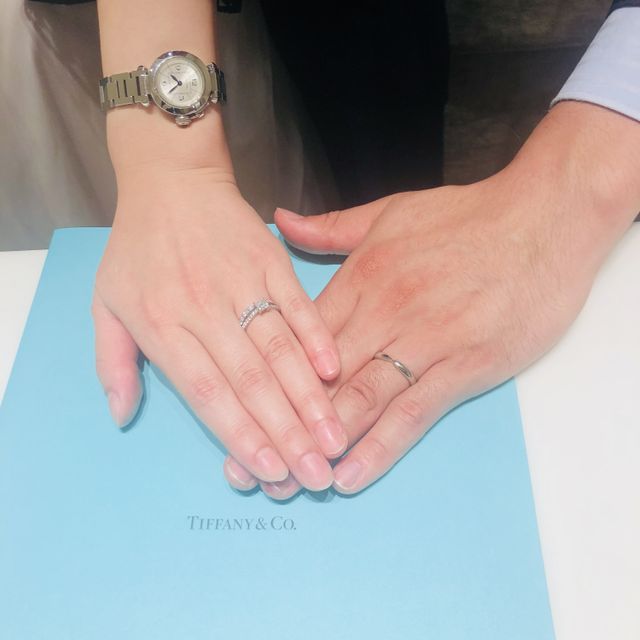 【ティファニー(Tiffany & Co.)の口コミ】 よくある丸いセンターダイヤではなく、人とかぶらないカットのダイヤにし…