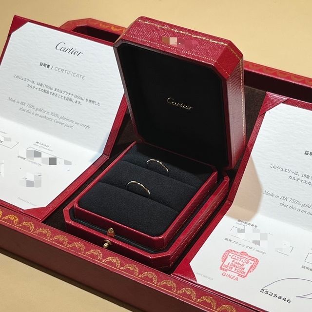 【カルティエ(Cartier)の口コミ】 １８９５のプラチナの指輪です。輝きが美しく、付けた時にきらりと輝きを…