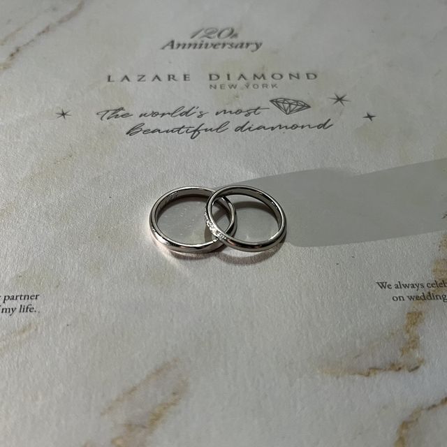 【ラザール ダイヤモンド(LAZARE DIAMOND)の口コミ】 指輪の付け心地と、ダイヤのきらめきが他のブランドより綺麗だったので選…