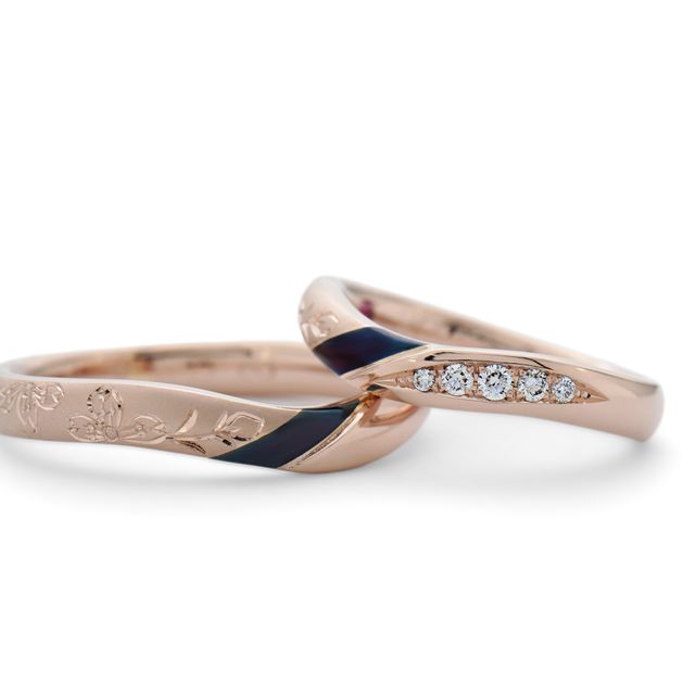 【MIORING(ミオリング)の口コミ】 手彫りでデザインを描いてくれること。18金に色を抜いて自然な色にしてく…