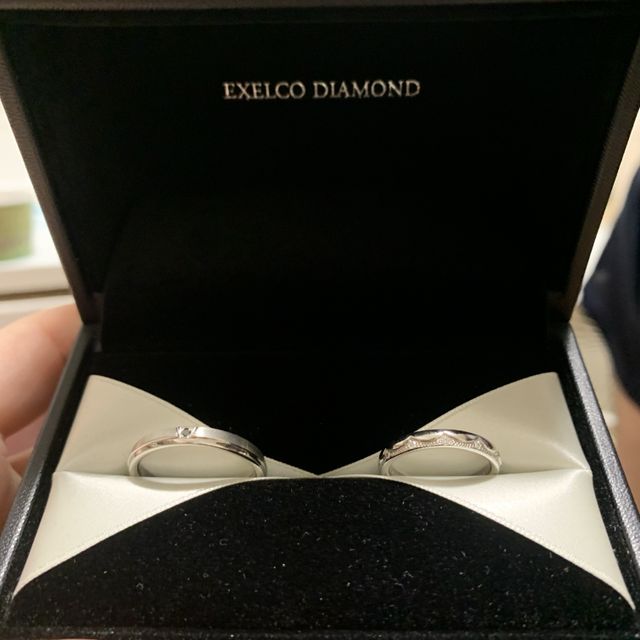 【エクセルコダイヤモンド(EXELCO DIAMOND)の口コミ】 主人はかっこいい感じ、私はかわいいのが好きだったので2人の好みが一致し…