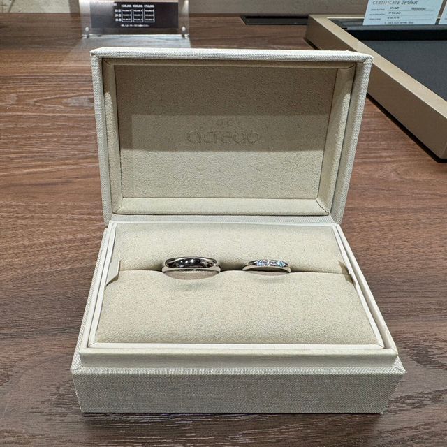 【acredo(アクレード)の口コミ】 一番は２人の手形が入れたかった、ということです。文字やダイヤ、指紋な…