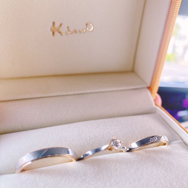 【ケイウノ ブライダル(K.UNO BRIDAL)の口コミ】 可愛らしい形からシャープでシンプルなものまで様々あり、自分達好みにア…