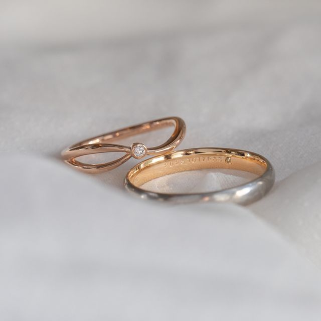 【Cayof(カヨフ)の口コミ】 デザイン、価格、対応が決め手になりました。
男性と女性のデザインを変え…