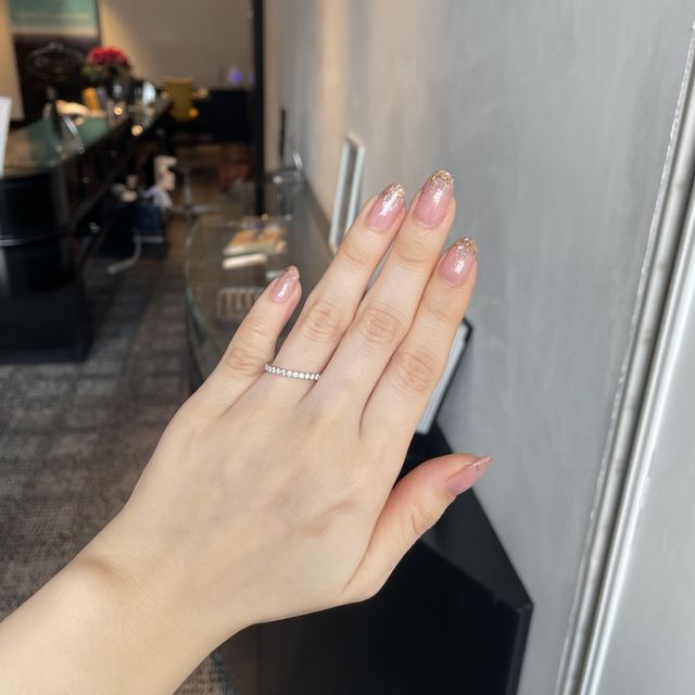 【銀座ダイヤモンドシライシの口コミ】 とにかくキラキラが好きだったのでハーフエタニティにしました。エタニテ…