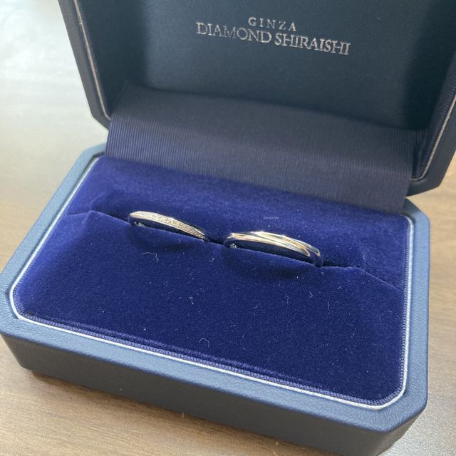 【銀座ダイヤモンドシライシの口コミ】 新婦側の指輪はカジュアルで可愛らしいデザインの指輪だったので好みに合…