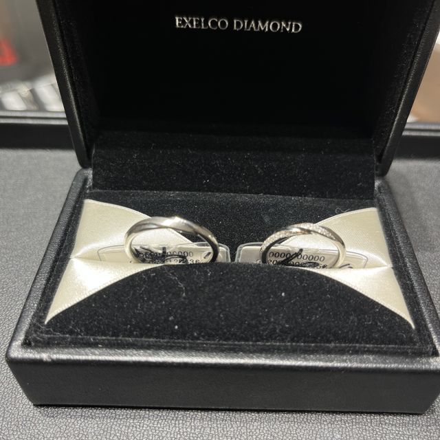 【エクセルコダイヤモンド(EXELCO DIAMOND)の口コミ】 デザインがとにかく素敵です！自分側、他人側、真上からそれぞれ見たとき…