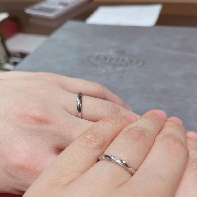 【エクセルコダイヤモンド(EXELCO DIAMOND)の口コミ】 デザインがとにかく素敵です！自分側、他人側、真上からそれぞれ見たとき…